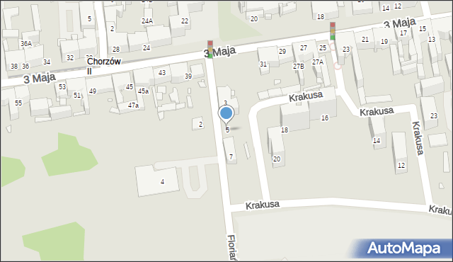 Chorzów, Floriańska, 5, mapa Chorzów