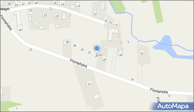 Cieksyn, Floriańska, 20, mapa Cieksyn