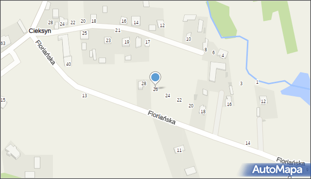 Cieksyn, Floriańska, 26, mapa Cieksyn
