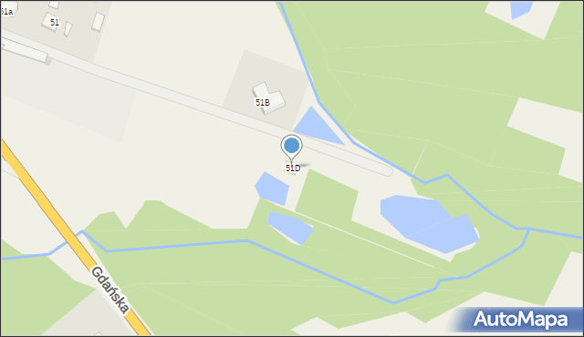 Fletnowo, Fletnowo, 51D, mapa Fletnowo