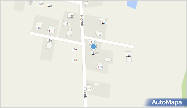 Florek, Florek, 11A, mapa Florek