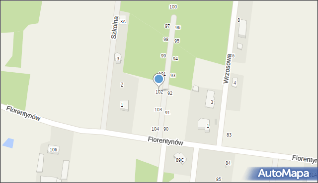 Florentynów, Florentynów, 102, mapa Florentynów