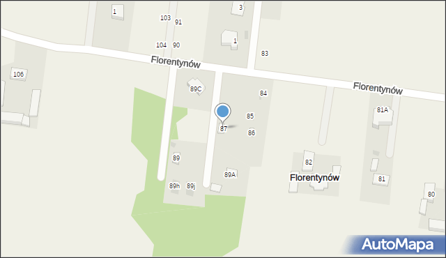 Florentynów, Florentynów, 87, mapa Florentynów