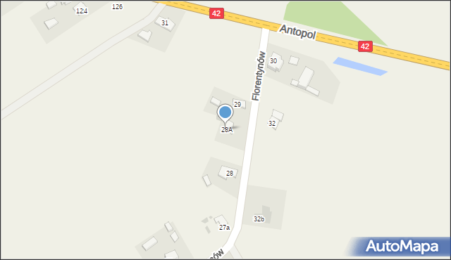 Florentynów, Florentynów, 28A, mapa Florentynów