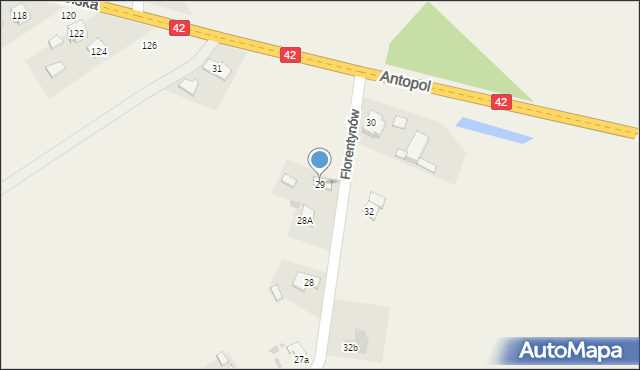 Florentynów, Florentynów, 29, mapa Florentynów