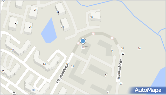 Gdańsk, Flisykowskiego Alfonsa, 11, mapa Gdańska