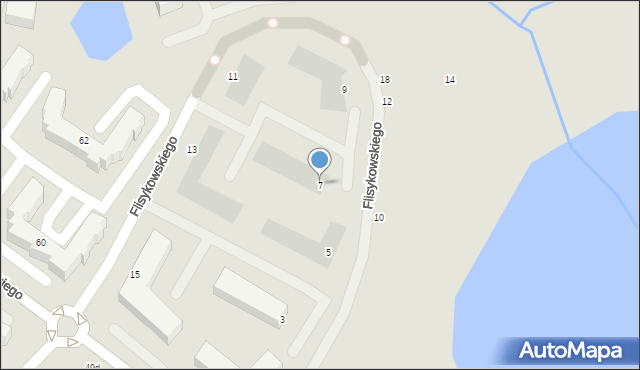 Gdańsk, Flisykowskiego Alfonsa, 7, mapa Gdańska