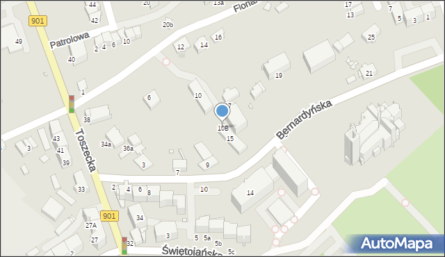 Gliwice, Floriańska, 10B, mapa Gliwic