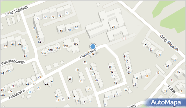 Gliwice, Floriańska, 34, mapa Gliwic