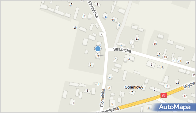 Goleniowy, Floriańska, 5, mapa Goleniowy