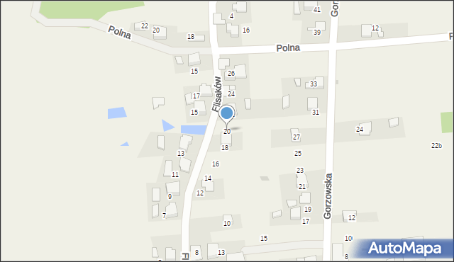 Gorzów, Flisaków, 20, mapa Gorzów