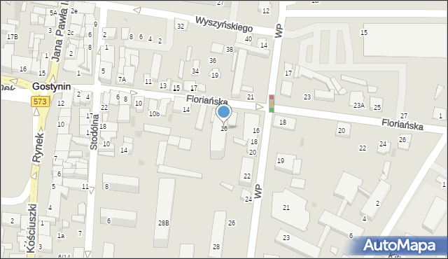 Gostynin, Floriańska, 16, mapa Gostynin