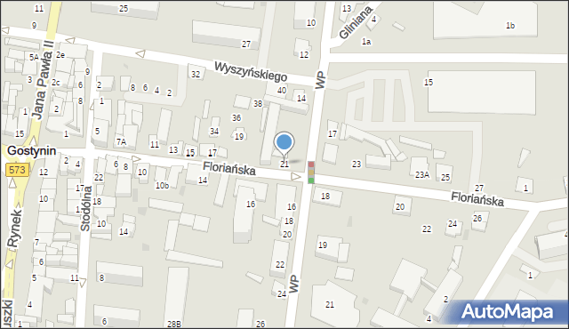 Gostynin, Floriańska, 21, mapa Gostynin