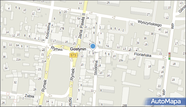 Gostynin, Floriańska, 4, mapa Gostynin