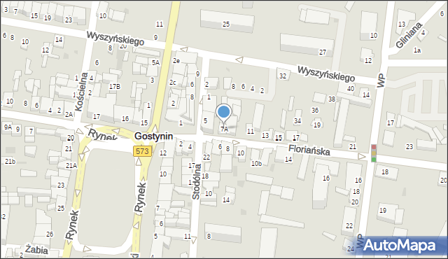 Gostynin, Floriańska, 7A, mapa Gostynin