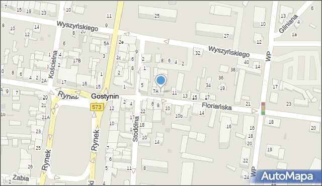 Gostynin, Floriańska, 9, mapa Gostynin