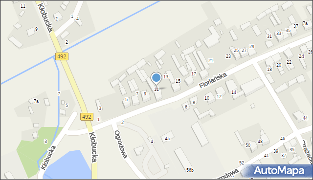 Grodzisko, Floriańska, 11, mapa Grodzisko