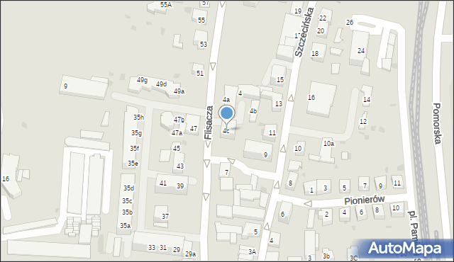 Gryfino, Flisacza, 4c, mapa Gryfino