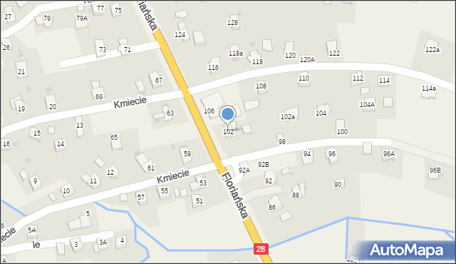 Iwonicz, Floriańska, 102, mapa Iwonicz