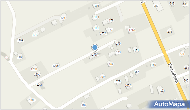 Iwonicz, Floriańska, 175A, mapa Iwonicz