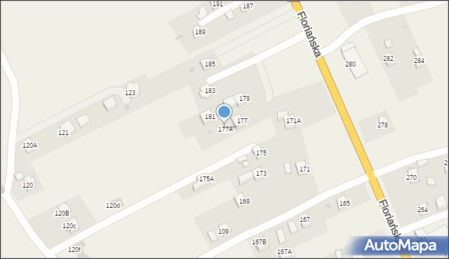 Iwonicz, Floriańska, 177A, mapa Iwonicz