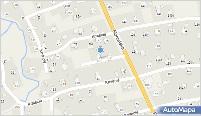 Iwonicz, Floriańska, 73, mapa Iwonicz