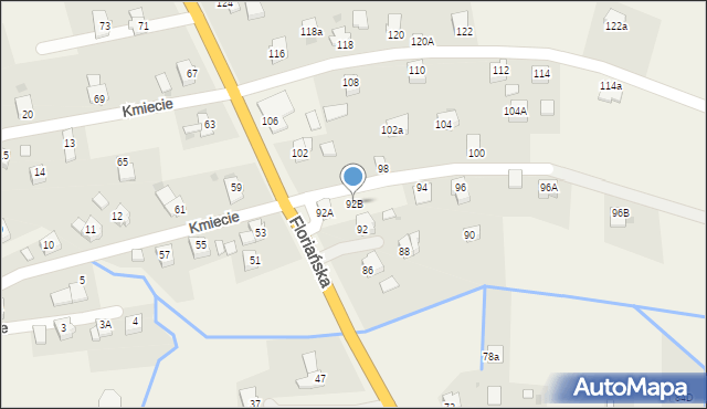 Iwonicz, Floriańska, 92B, mapa Iwonicz