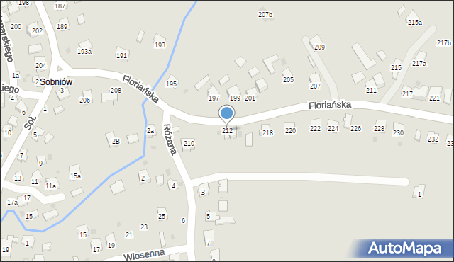 Jasło, Floriańska, 212, mapa Jasła