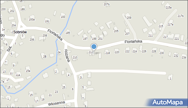 Jasło, Floriańska, 216, mapa Jasła