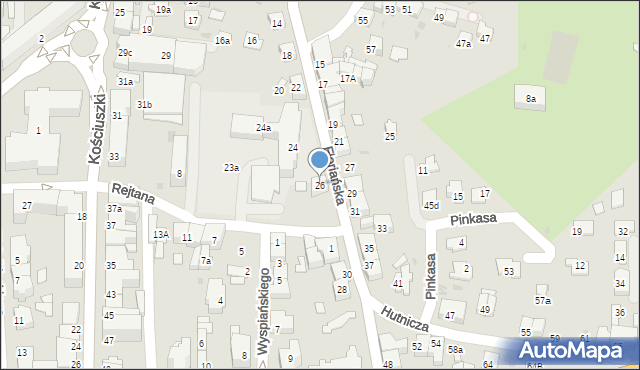 Jasło, Floriańska, 26, mapa Jasła