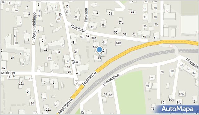 Jasło, Floriańska, 56, mapa Jasła