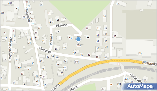 Jasło, Floriańska, 57a, mapa Jasła