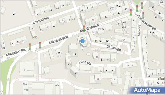 Katowice, Fliegera Stanisława, 12, mapa Katowic