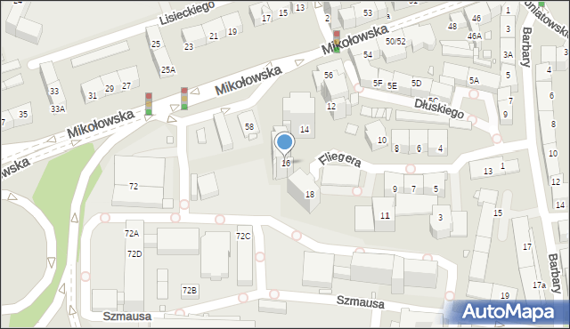 Katowice, Fliegera Stanisława, 16, mapa Katowic