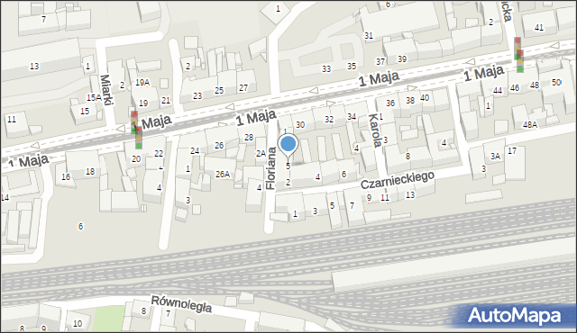 Katowice, Floriana, 5, mapa Katowic