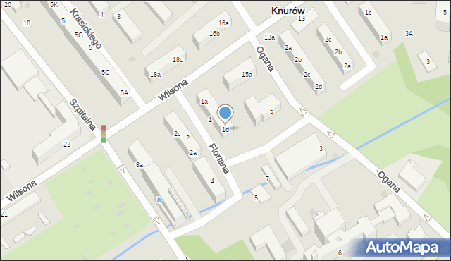 Knurów, Floriana, 1d, mapa Knurów