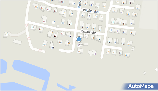 Konin, Flisacka, 15, mapa Konina