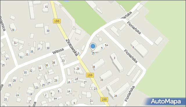 Krajenka, Floriańska, 15, mapa Krajenka