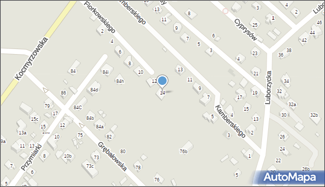 Kraków, Florkowskiego Walentego, 14, mapa Krakowa