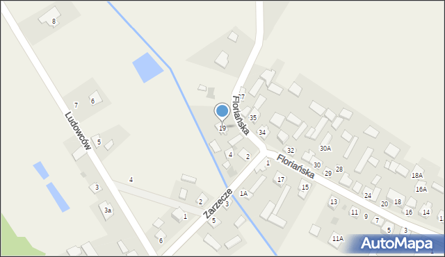 Krasocin, Floriańska, 19, mapa Krasocin