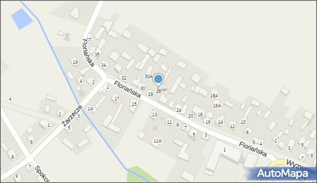 Krasocin, Floriańska, 28, mapa Krasocin