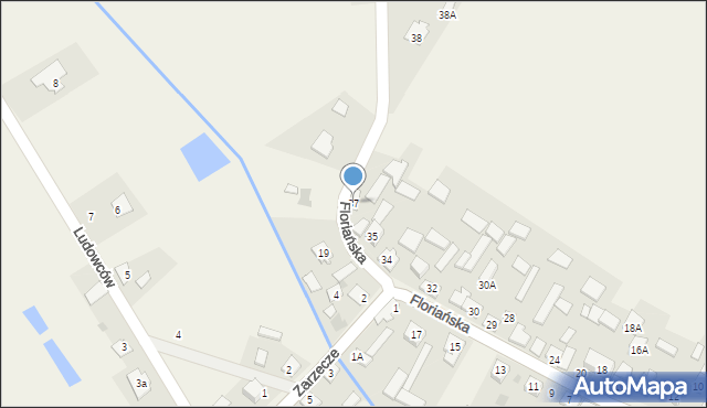 Krasocin, Floriańska, 37, mapa Krasocin