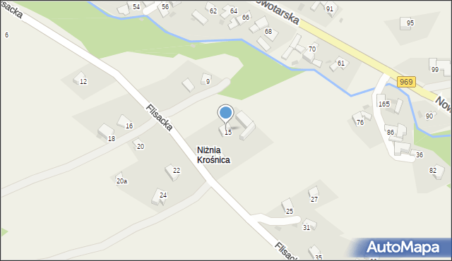 Krośnica, Flisacka, 178, mapa Krośnica