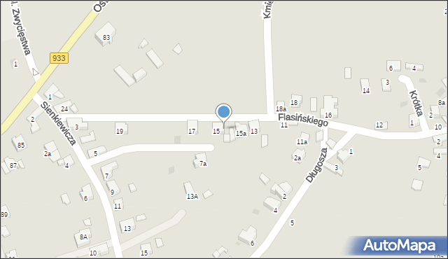 Libiąż, Flasińskiego Franciszka, ks., 15b, mapa Libiąż