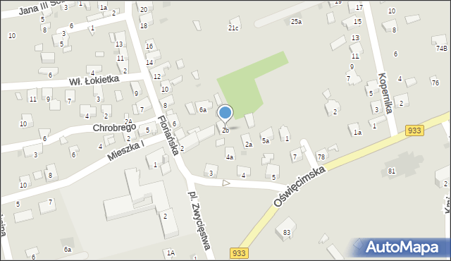 Libiąż, Floriańska, 2b, mapa Libiąż