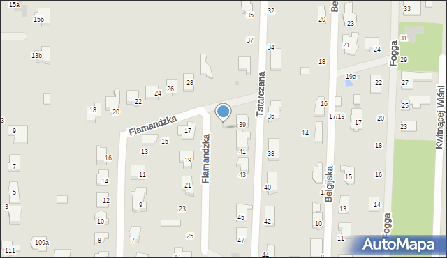 Łódź, Flamandzka, 34, mapa Łodzi