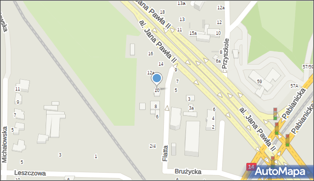 Łódź, Flatta Oskara, 10, mapa Łodzi