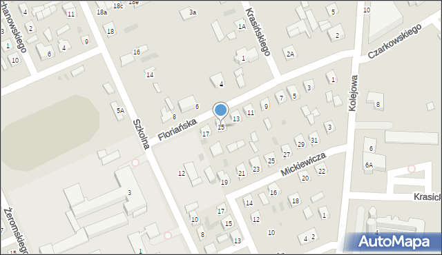 Łosice, Floriańska, 15, mapa Łosice