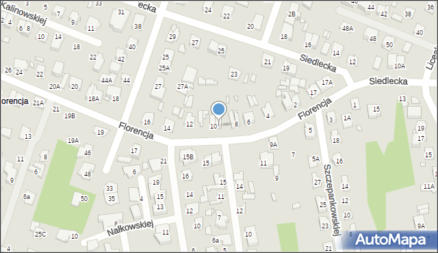 Mińsk Mazowiecki, Florencja, 10A, mapa Mińsk Mazowiecki