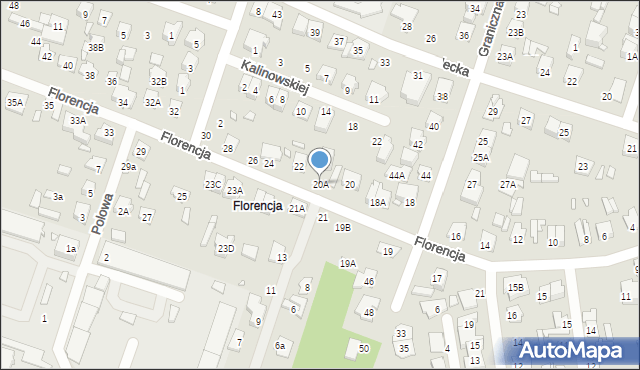 Mińsk Mazowiecki, Florencja, 20A, mapa Mińsk Mazowiecki